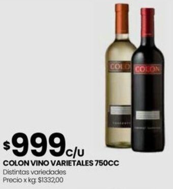 Punto Mayorista COLON VINO VARIETALES 750CC oferta