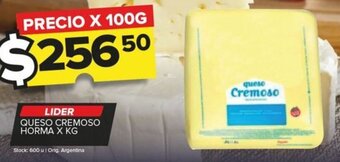 Carrefour Maxi LIDER QUESO CREMOSO HORMA X KG oferta