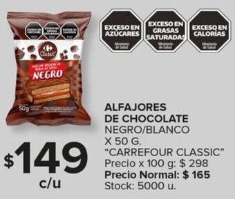 Carrefour Maxi ALFAJORES DE CHOCOLATE NEGRO/BLANCO X 50 G oferta