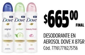 Supermercados Yaguar DESODORANTE EN AEROSOL DOVE X 87GR oferta