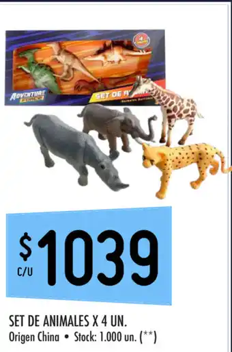 Punto Mayorista Set De Animales x 4un oferta