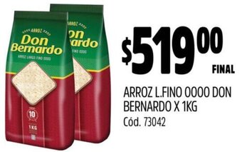 Supermercados Yaguar ARROZ L.FINO 0000 DON BERNARDO X 1KG oferta