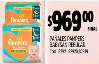 Supermercados Yaguar PAÑALES PAMPERS BABYSAN REGULAR oferta