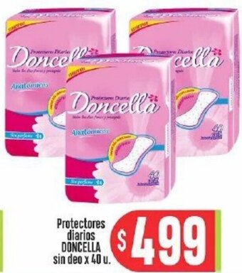 Supermercados Caracol Protectores diarios DONCELLA sin deo x 40 u. oferta