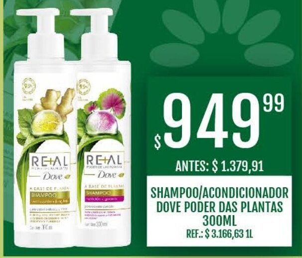 SHAMPOO/ACONDICIONADOR DOVE PODER DAS PLANTAS 300ML oferta en