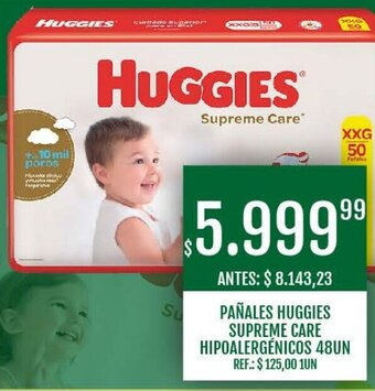 Supermercados Todo PAÑALES HUGGIES SUPREME CARE HIPOALERGÉNICOS 48UN oferta