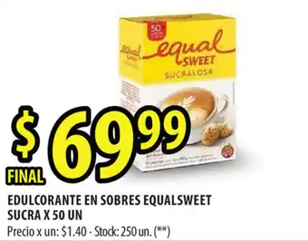 Punto Mayorista Equalsweet Sucra Edulcorante en Sobres x 50 un oferta