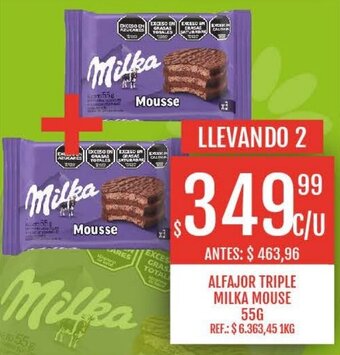 Supermercados Todo ALFAJOR TRIPLE MILKA MOUSE 55G oferta
