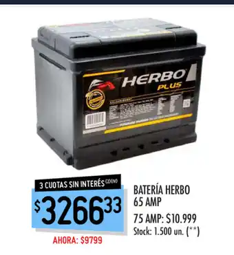 Punto Mayorista Batería Herbo 65 Amp oferta