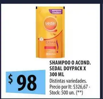 Punto Mayorista Shampoo O Acond Sedal Doypack 300ml oferta
