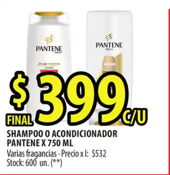 Punto Mayorista Pantene Shampoo o Acondicionador x 750 ml oferta