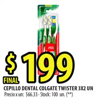 Punto Mayorista Colgate Twister Cepillo Dental 3x2 un oferta