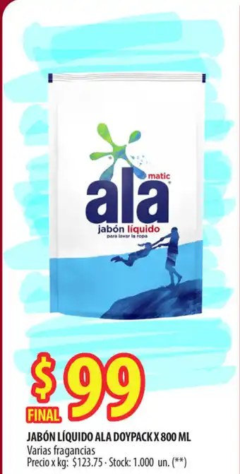 Punto Mayorista Ala Jabón Líquido Doypack x 800 ml oferta