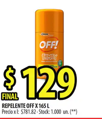Punto Mayorista Off Repelente x 165 L oferta