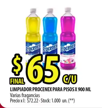 Punto Mayorista Procenex Limpiador para Pisos x 900 ml oferta
