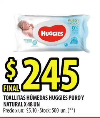 Punto Mayorista Huggies Toallitas Húmedas Puro y Natural x 48 un oferta