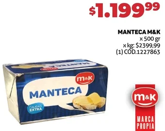 Makro MANTECA M&K x 500 gr oferta