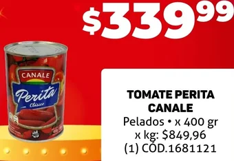 Makro TOMATE PERITA CANALE Pelados x 400 gr oferta