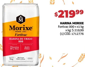 Makro HARINA MORIXE Fortivac 000 x1 kg oferta