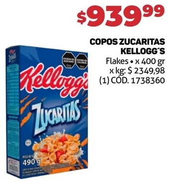 Makro COPOS ZUCARITAS KELLOGG'S Flakes x 400 gr oferta