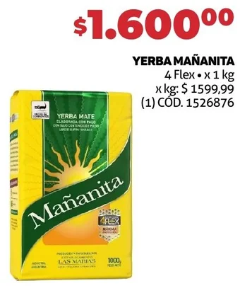 Makro YERBA MAÑANITA 4 Flex x 1 kg oferta
