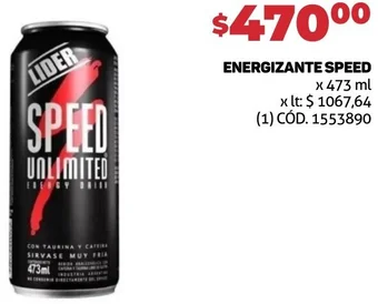 Makro ENERGIZANTE SPEED x 473 ml oferta