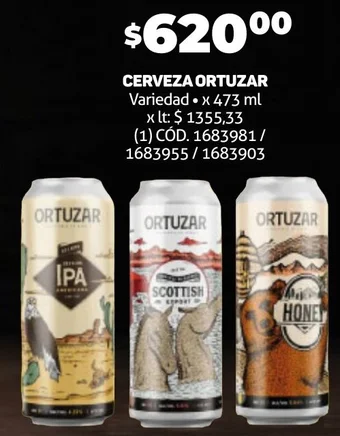Makro CERVEZA ORTUZAR Variedad x 473 ml oferta