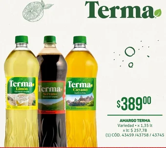 Makro AMARGO TERMA Variedad x 1,35 lt oferta