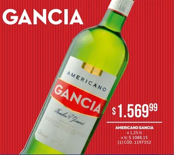 Makro AMERICANO GANCIA x 1,25 lt oferta
