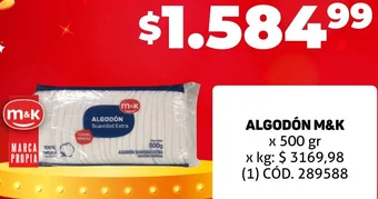 Makro ALGODÓN M&K x 500 gr oferta