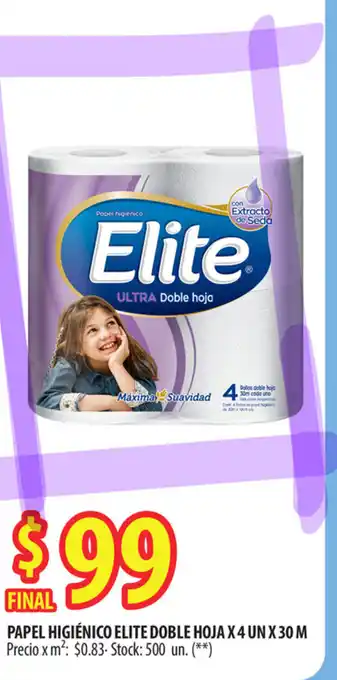 Punto Mayorista Elite Papel Higiénico Doble Hoja x 4 un x 30 m oferta