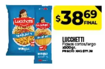 Supermayorista Vital Lucchetti Fideos cortos/largo x 500 gr. oferta