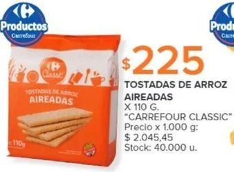 Carrefour TOSTADAS DE ARROZ AIREADAS x 110g oferta