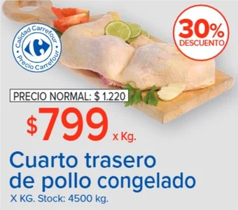 Carrefour Cuarto trasero de pollo congelado oferta