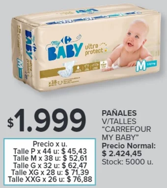 Carrefour PAÑALES V/TALLES oferta