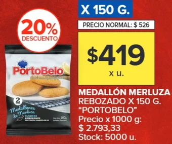 Carrefour MEDALLÓN MERLUZA REBOZADO X 150 G oferta