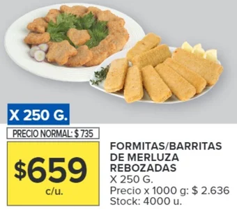 Carrefour FORMITAS/BARRITAS DE MERLUZA REBOZADAS X 250G oferta