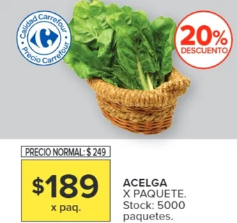 Carrefour ACELGA X PAQUETE oferta