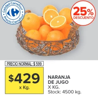 Carrefour NARANJA DE JUGO X KG oferta