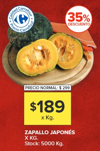 Carrefour ZAPALLO JAPONÉS X KG oferta