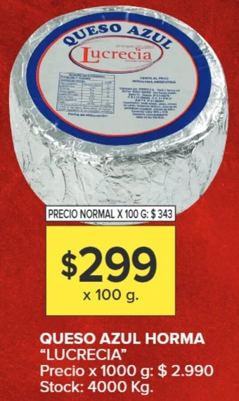 Carrefour QUESO AZUL HORMA X 100G oferta