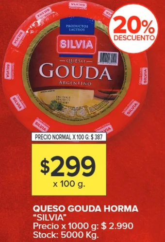 Carrefour QUESO GOUDA HORMA X 100G oferta