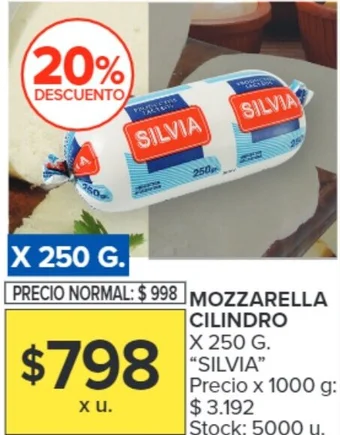 Carrefour MOZZARELLA CILINDRO X 250 G oferta