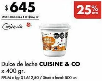Disco Dulce de leche CUISINE & CO x 400 gr oferta