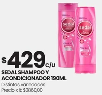 Punto Mayorista SEDAL SHAMPOO Y ACONDICIONADOR 190ML oferta