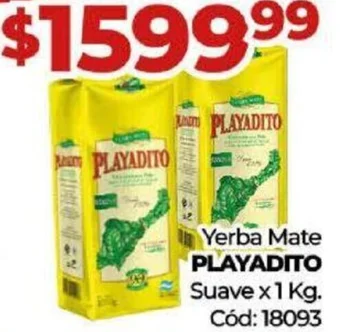 Diarco Yerba Mate PLAYADITO Suave x 1 Kg oferta