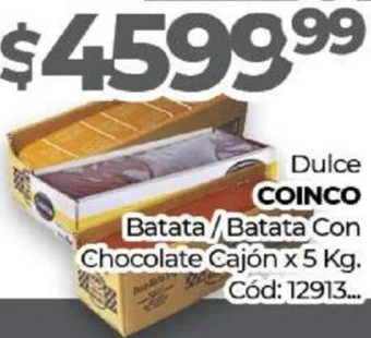 Diarco COINCO Dulce Batata/Batata Con Chocolate Cajón x 5 Kg oferta