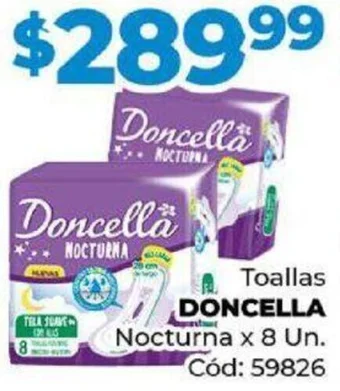 Diarco Toallas DONCELLA Nocturna x 8 Un oferta