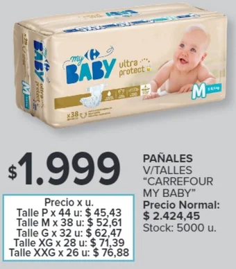 Carrefour Market PAÑALES V/TALLES oferta