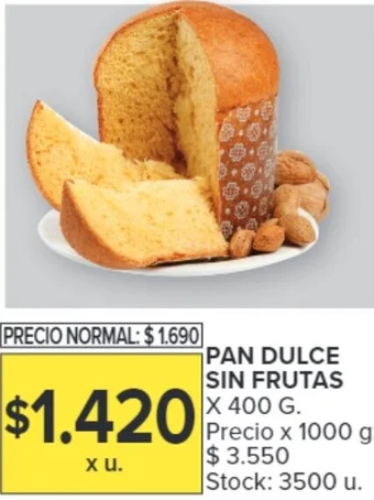 Carrefour Market PAN DULCE SIN FRUTAS X 400G oferta